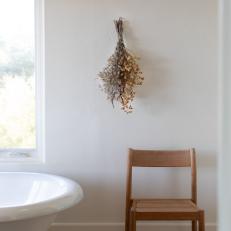 Bathroom With Wooden Chair