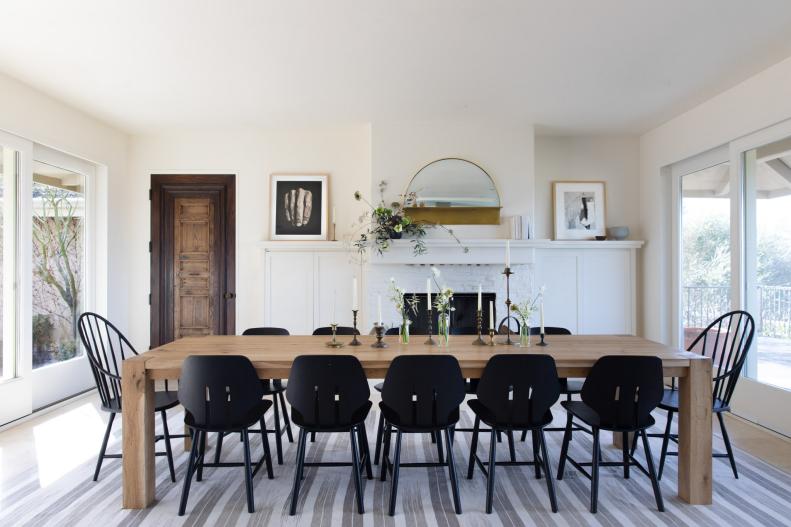 Dining Room With Black Chairs