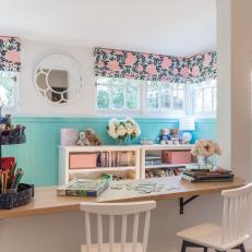 Cottage Kid's Room With Blue Beadboard