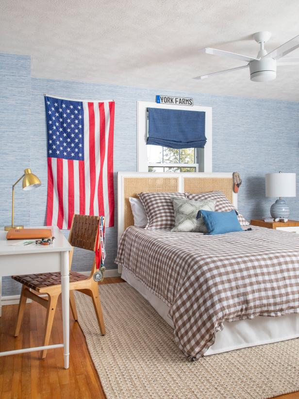 Patriotic Blue Boy's Bedroom
