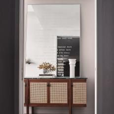 Cabinet and Mirror With Words 