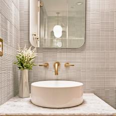 Neutral Contemporary Bathroom With Textured Walls
