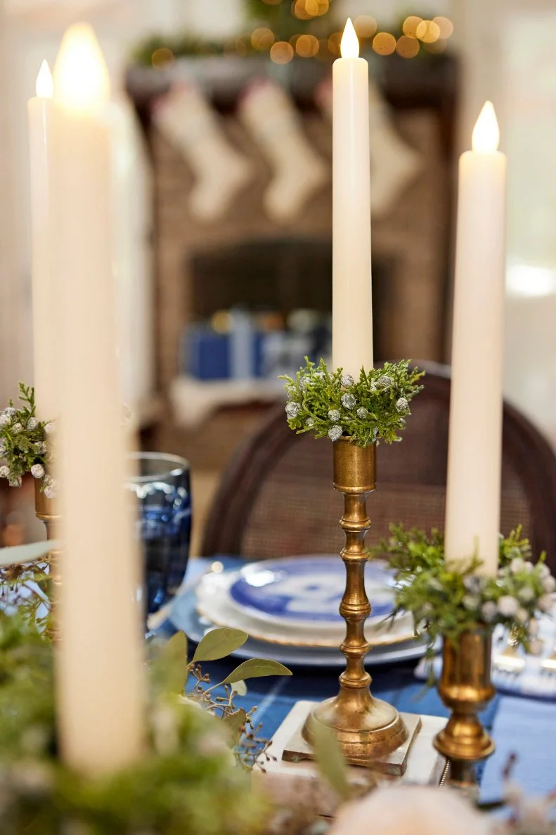 Upcycled Christmas Candle Rings for Tapers