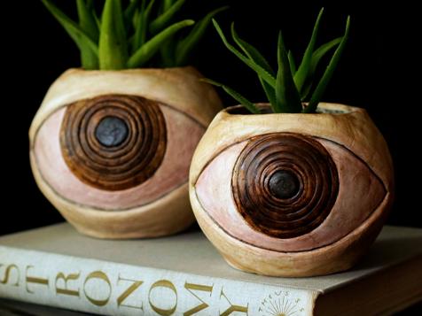 Make More Than One of These Creepy Clay Eyeball Planters