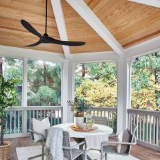 Transitional Porch With Dining Area