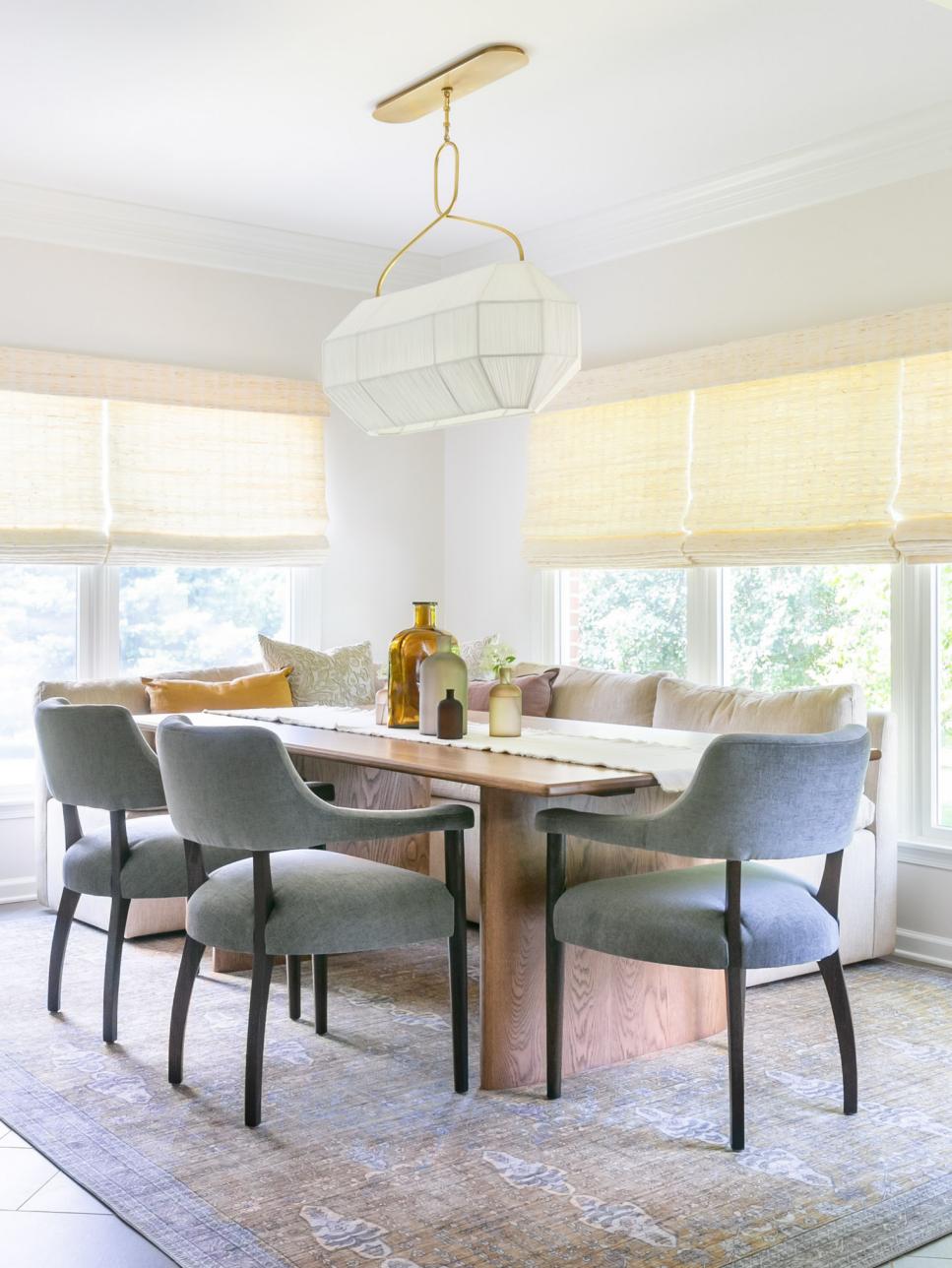 Neutral Transitional Dining Room With Sectional HGTV