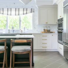 Neutral Contemporary Kitchen With Striped Shade