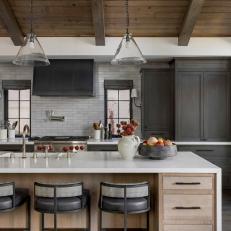Neutral Contemporary Kitchen With Gray Cabinets