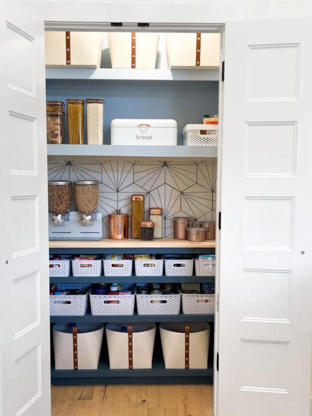Navy Blue Pantry With Matching Food Storage Containers