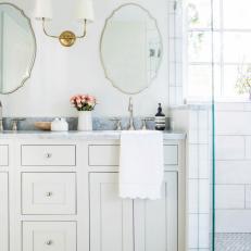 White Bathroom Vanity With Inset Feet