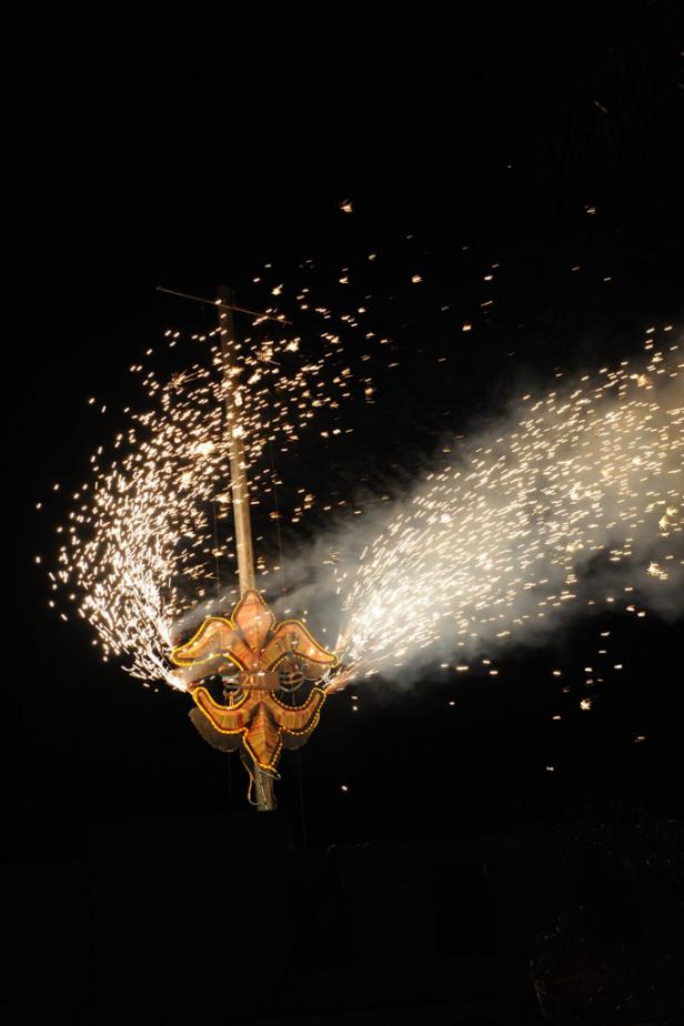 A fleur-de-lis dropping from a pole on New Year's Eve in New Orleans.