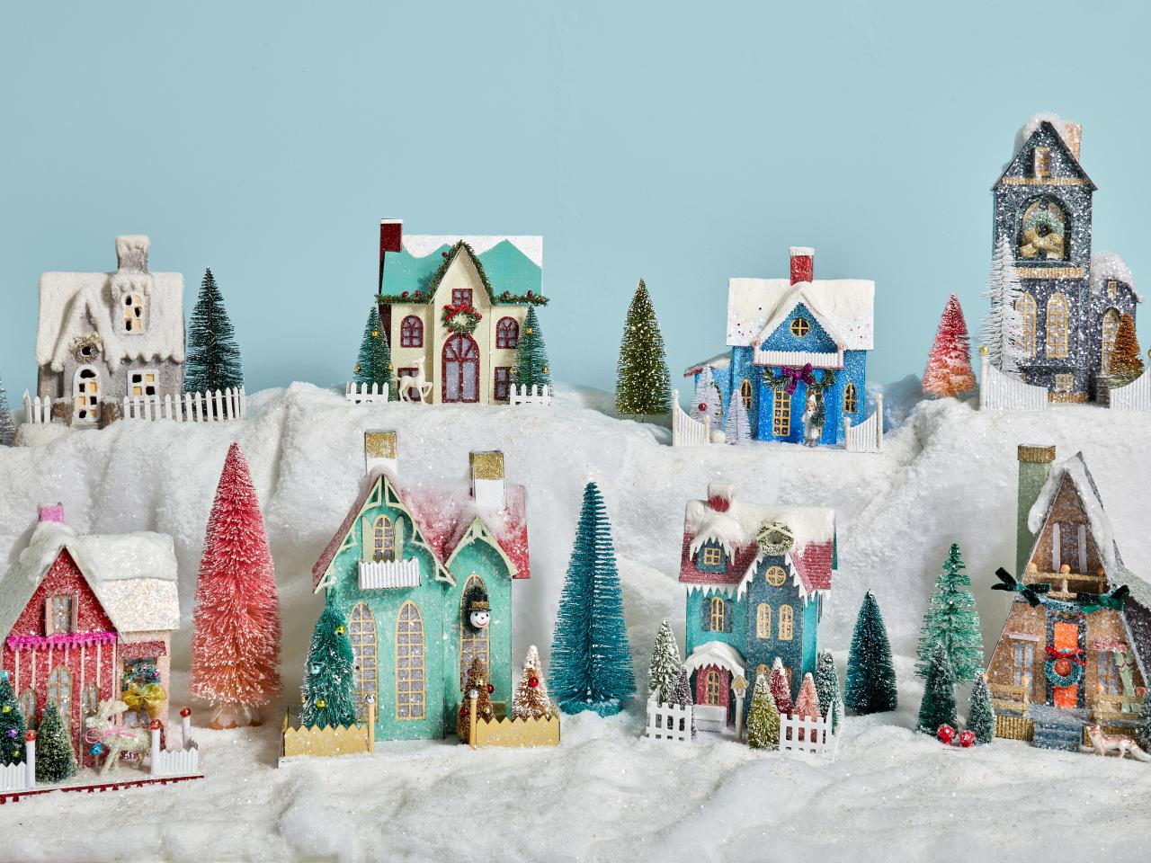 Miniature Christmas Houses, Tiny House Kit, Wooden Doll