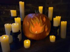 Shaved Halloween pumpkins