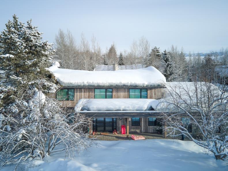 Modern Colorado House With Snow