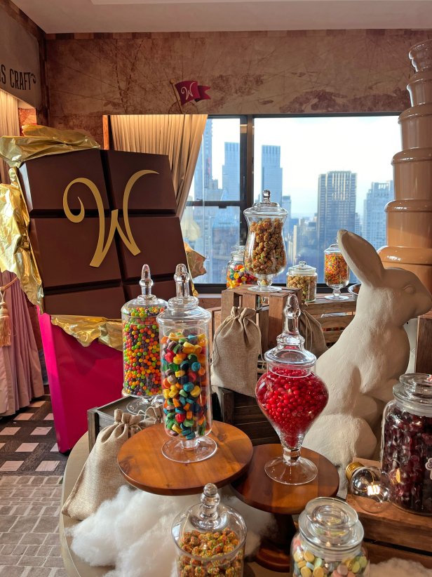 Willy Wonka-Inspired Suite With a Candy Bar and Faux Chocolate Decor