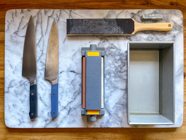 A Knife Sharpening Stone and Supplies