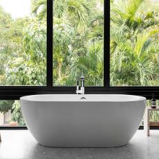 Bathtub With Palm Tree View