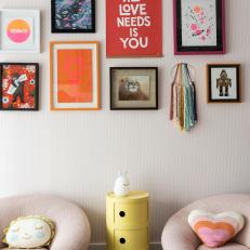 Eclectic Kid's Room With Yellow Table
