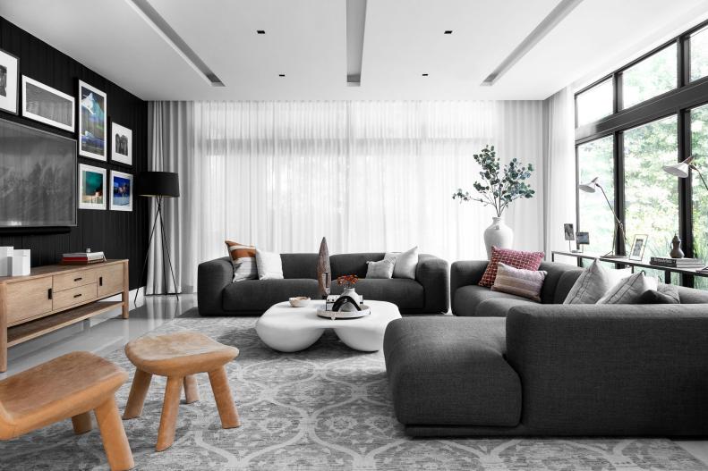 Gray Modern Media Room