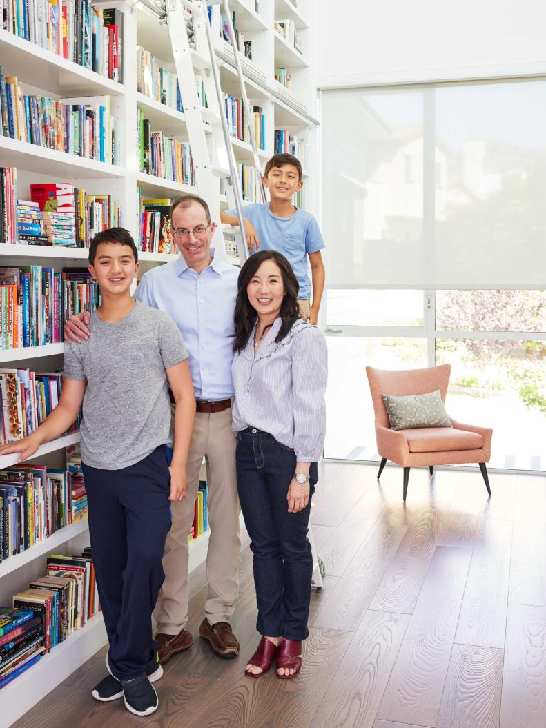 This book-loving family's California home was featured in HGTV Magazine.