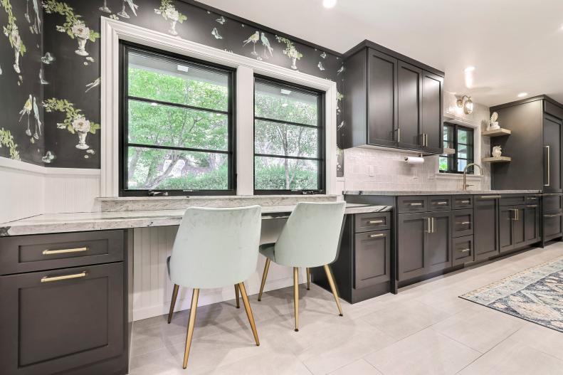 Kitchen With Seating Area