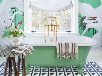 Mint Green Bathroom With a Clawfoot Tub