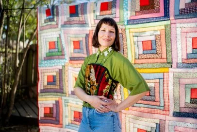 See How Psychic Outlaw s Rebecca Wright Turns Old Quilts Into Clothing HGTV