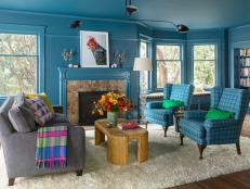 Teal Living Room With Whimsical Style