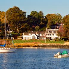 A waterfront scene in Greenwich, Connecticut 