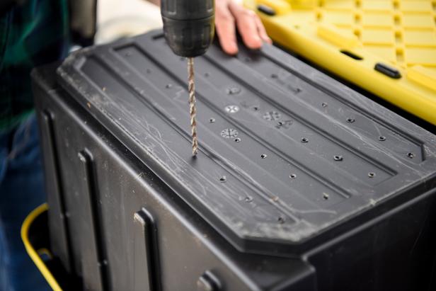 Drilling Holes in the Bottom of a Plastic Storage Container