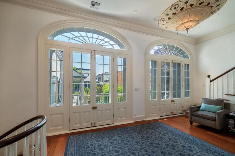 White Arched French Doors