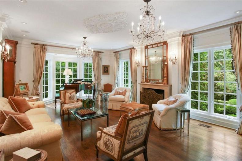 Orange French Country Sitting Room 