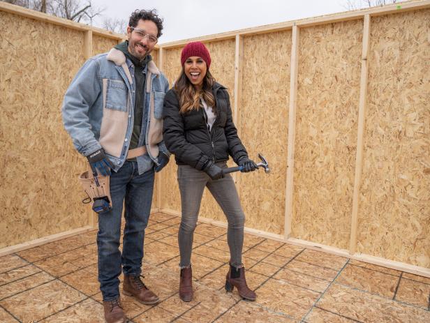As seen on HGTV’s Build It Forward, hosts Shane Duffy and Taniya Nayak pose for a.portrait.