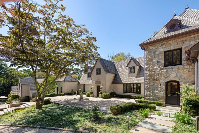 Stone Mansion and Front Yard