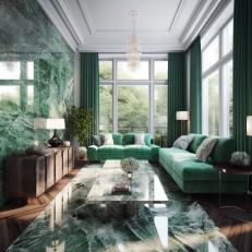 Green Marble Living Room