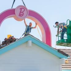 Evan Thomas and Keith Bynum on the Set of Barbie Dreamhouse Challenge