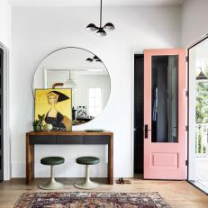 Bohemian Entryway and Pink Front Door