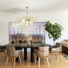 Art Deco Dining Room With Open Floor Plan