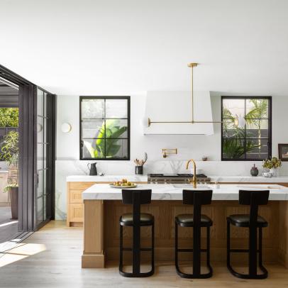Modern Organic Open Plan Kitchen With Connected Patio