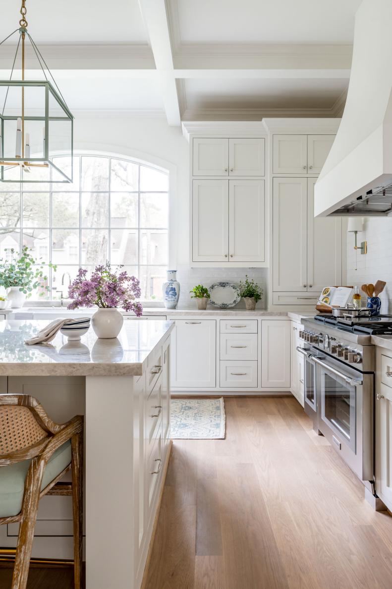 Bay Windows in White Kitchen