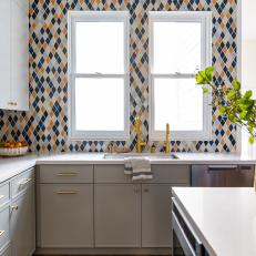 Kitchen With Mosaic Tile Backsplash