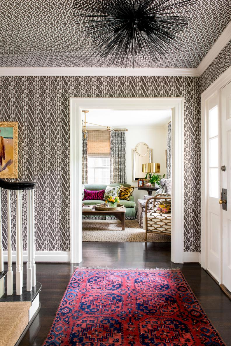 Black and White Eclectic Foyer