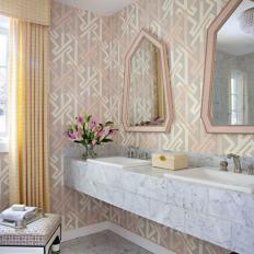Pink and Gray Eclectic Bathroom 