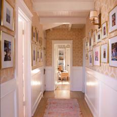 Hallway With Peach Wallpaper 
