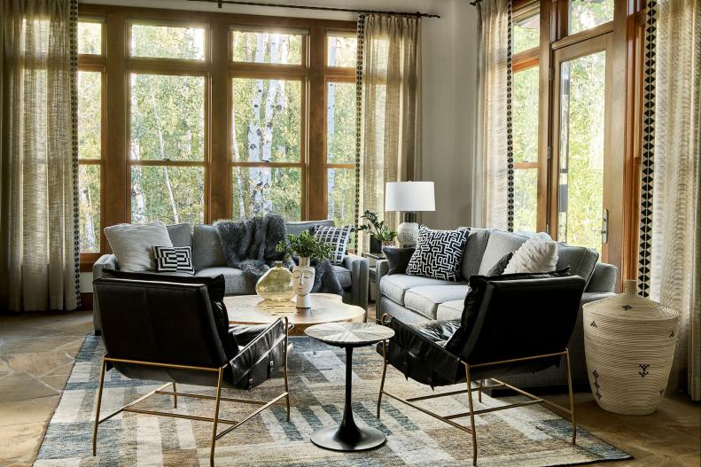 Gray Living Room With Tall Basket