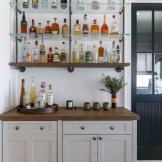 Contemporary Bar With Glass Shelves