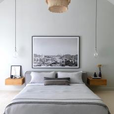 Gray Contemporary Bedroom With Platform Bed