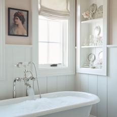 Clawfoot Tub in Rustic-Inspired Bathroom