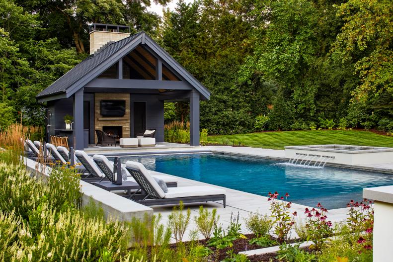 Backyard Pool and Pool House