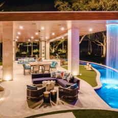 Upscale, Modern Outdoor Space With a Pool